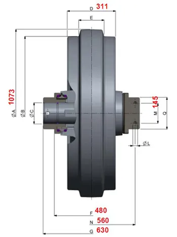 Rodas guia para escavadeira Komatsu PC2000