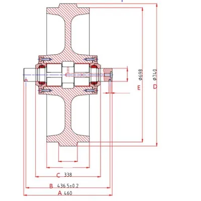 Roda-guia dianteira para bulldozer Caterpillar D8