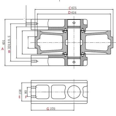 Roda-guia para escavadora Caterpillar E365 